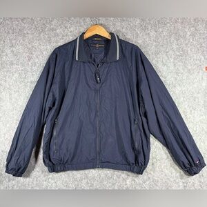 Vtg Tommy Hilfiger Golf Jacket Mens Size Large Full Zip Navy Blue Pockets Y2K 04